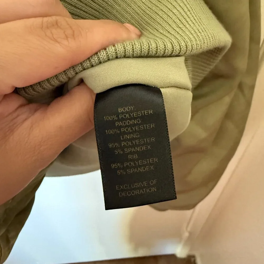 House of Harlow Olive Green Satin Bomber Jacket L​​